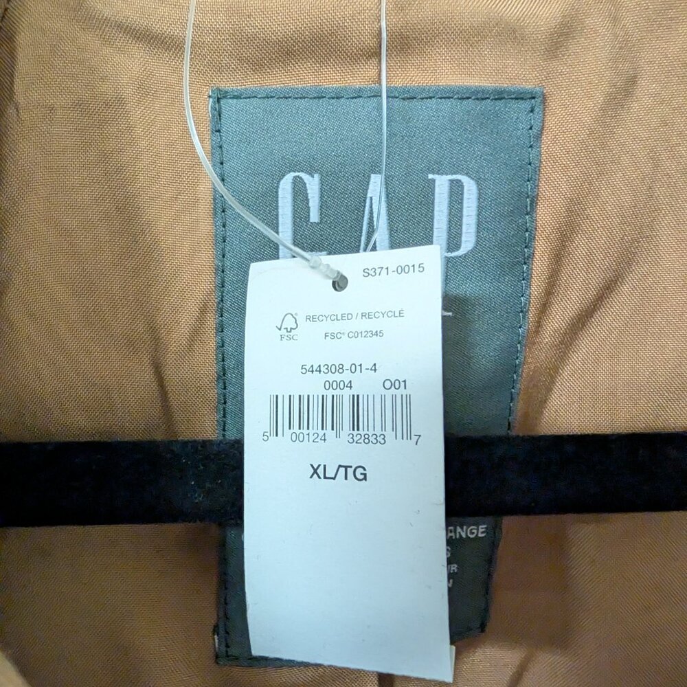 GAP Oversized Men's Wool-Blend Topcoat in Camel from 2024 - Picture 8 of 15
